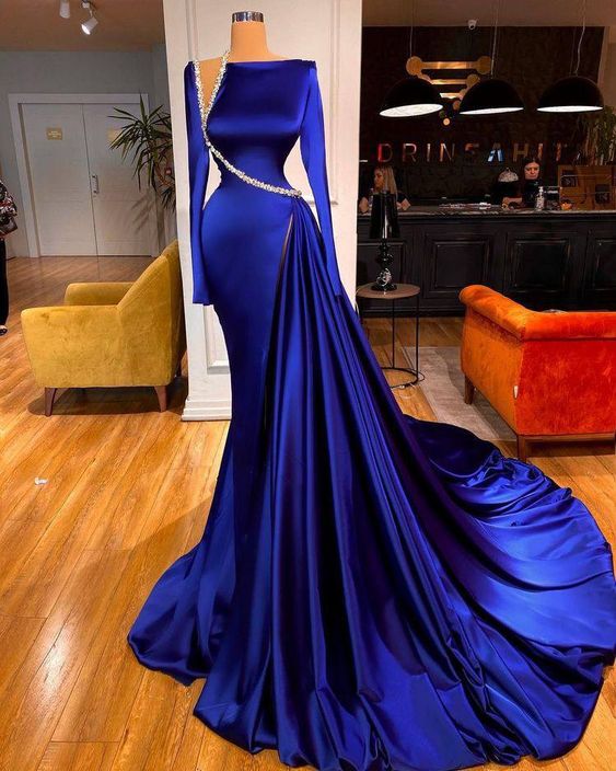 Royal Blue Sequin Cocktail Dress | Cocktail Dress Royal Blue Long - New Blue  Sequin - Aliexpress