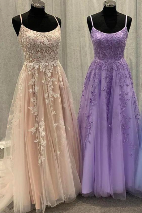 Lace Prom Dresses, A Line Prom Dresses, Tulle Evening Dresses, Sqaure Prom Dresses, Tulle Evening Gowns, Custom Make Evening Dresses, Vestidos