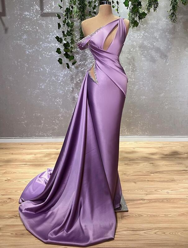 Purple Prom Dresses, High Neck Prom Dresses, Keyhole Prom Dresses, Satin Evening Dresses, Long Prom Dresses, Prom Dresses, Sexy Formal Dresses,