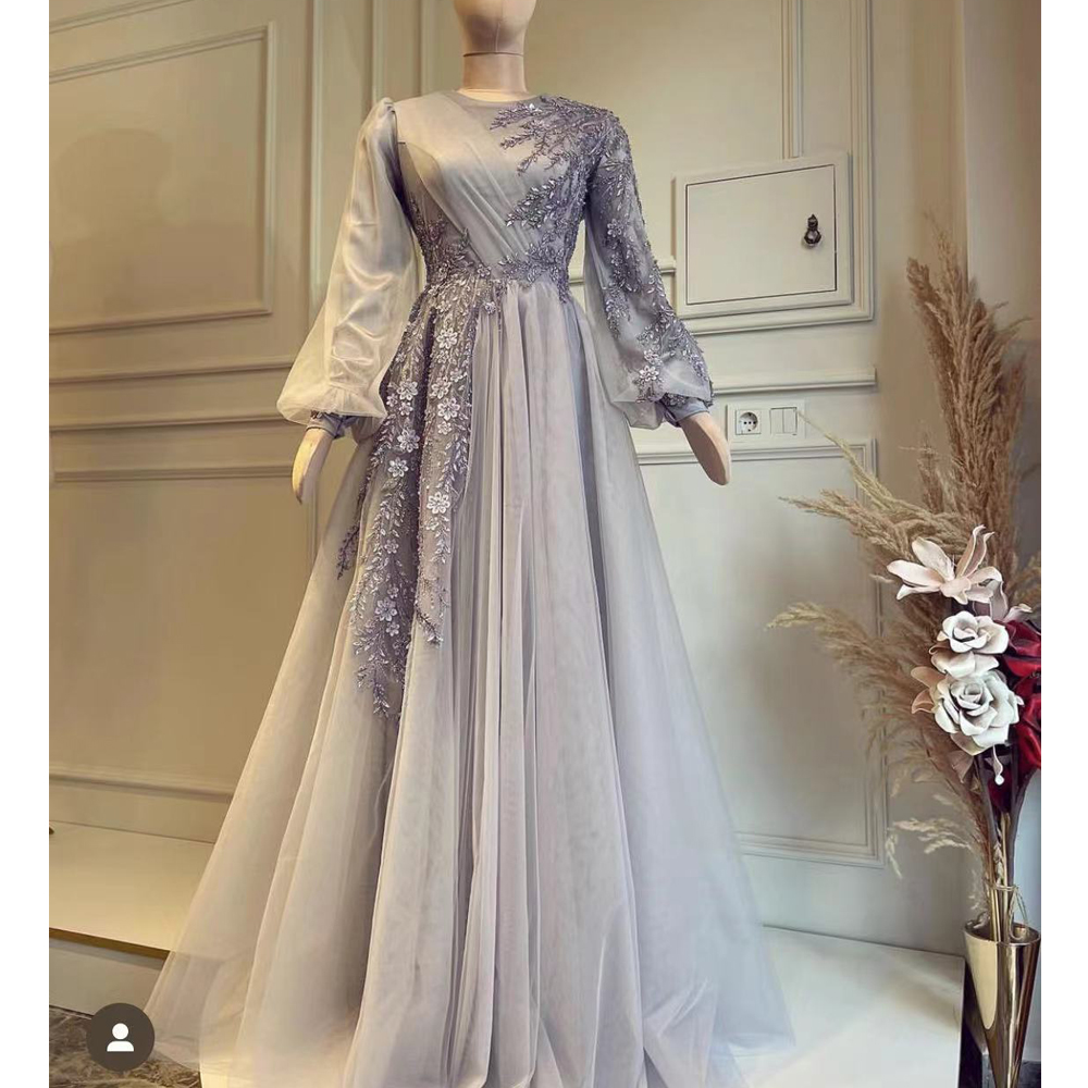 Long Sleeve Prom Dresses, Crew Neck Prom Dresses, A Line Prom Dresses, Evening Gowns, Fashion Prom Dresses, Arabic Prom Dresses, Vestideos De