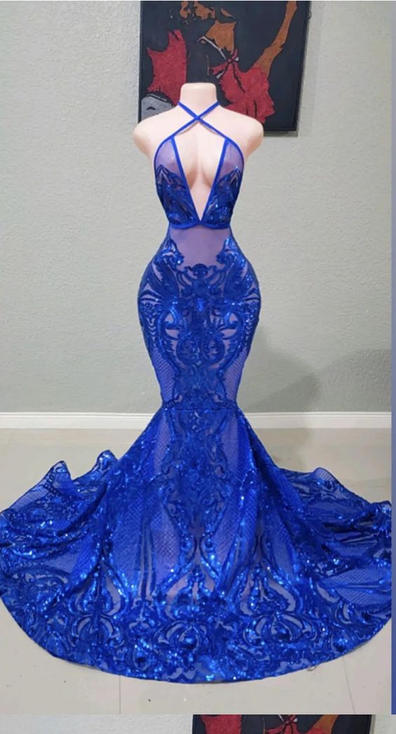 Lace Prom Dresses, Royal Blue Prom Dresses, Sexy Prom Dresses, Sparkly Evening Dresses, Custom Make Evening Gowns, Evening Dress, Prom