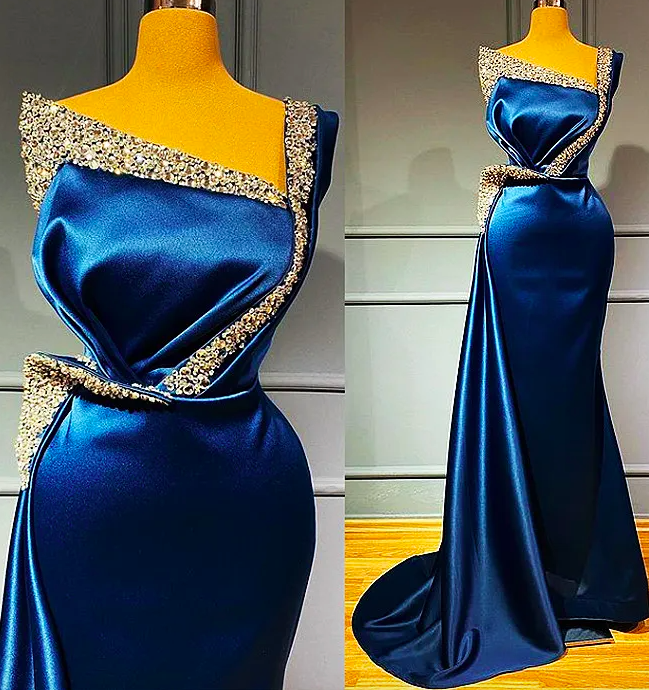 2024 Plus Size Arabic Aso Ebi Beaded Crystals Mermaid Prom Dresses Spaghetti Satin Sexy Evening Formal Party Second Reception Gowns Dress