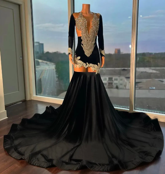 2023 Arabic Aso Ebi Black Mermaid Prom Dresses Beaded Crystals Sexy Evening Formal Party Second Reception Birthday Party Gowns