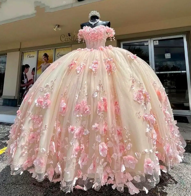 Elegant Pink Ball Gown Quinceanera Dresses Dress Cape And Short Dress Vestidos De 15 Anos Prom Dress