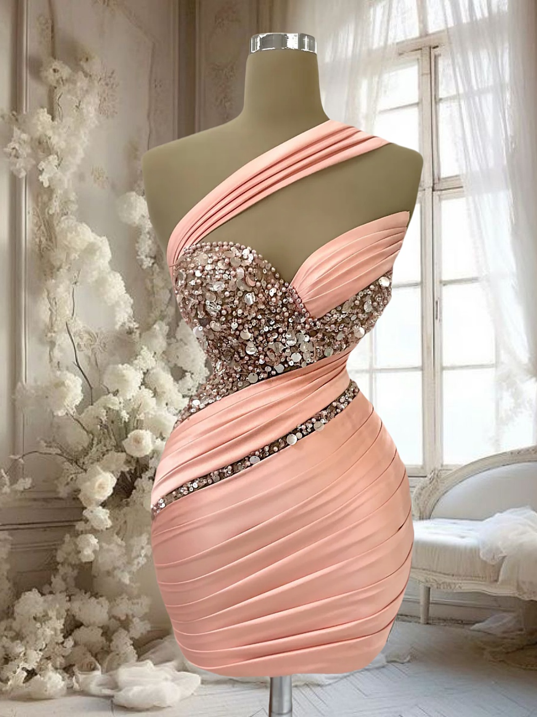 homecoming dresses not sparkly Sparkly Blue A-line Spaghetti Straps Homecoming Dress, Short Prom Dresses,  MH560 main image 0