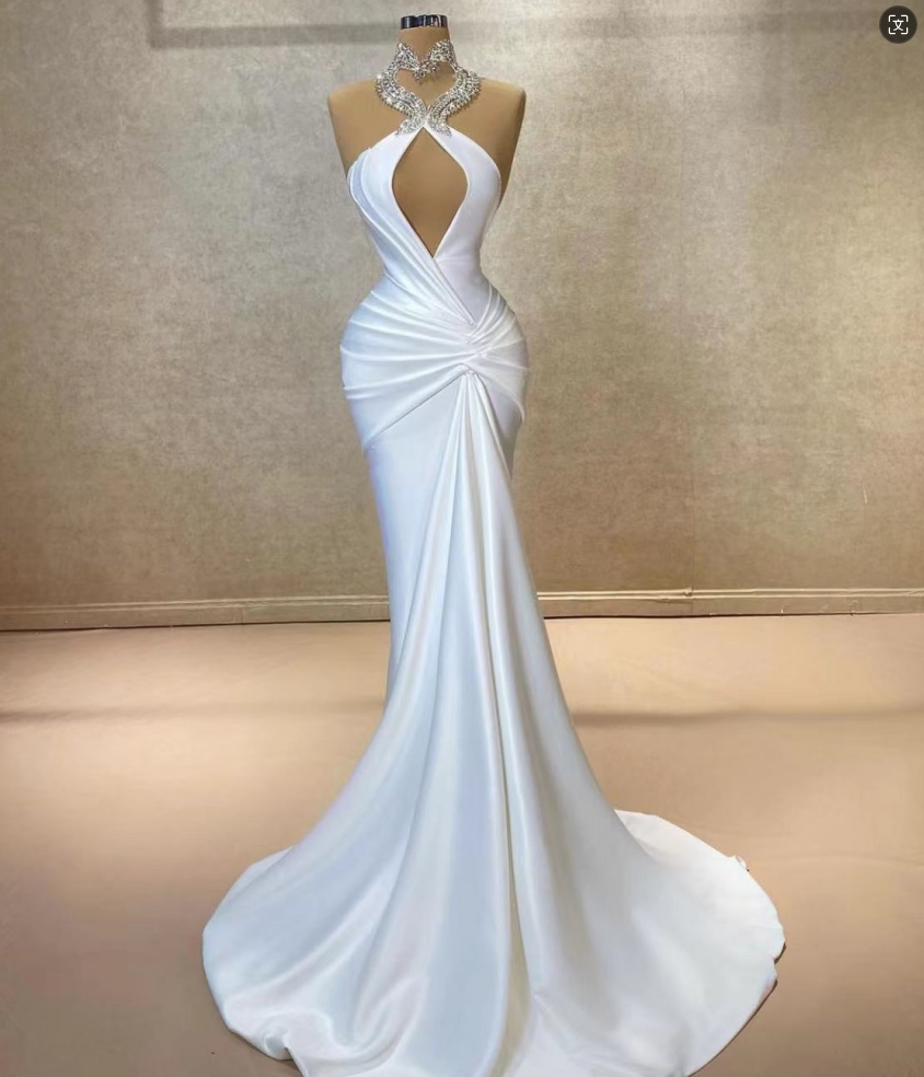 white formal dresses under 100 Snatching Satin Corset Dress With Zipper Back