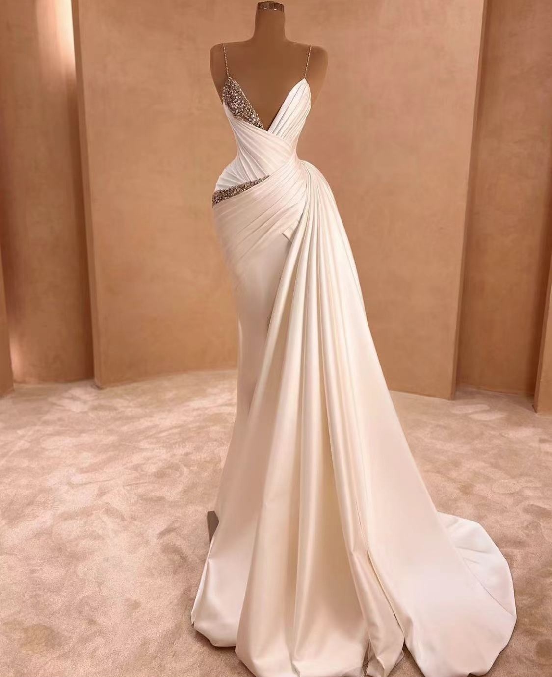 princess polly baby blue dress Beaded Long Sleeves Ball Gown Wedding Dresses 2022 – alinanova main image 1