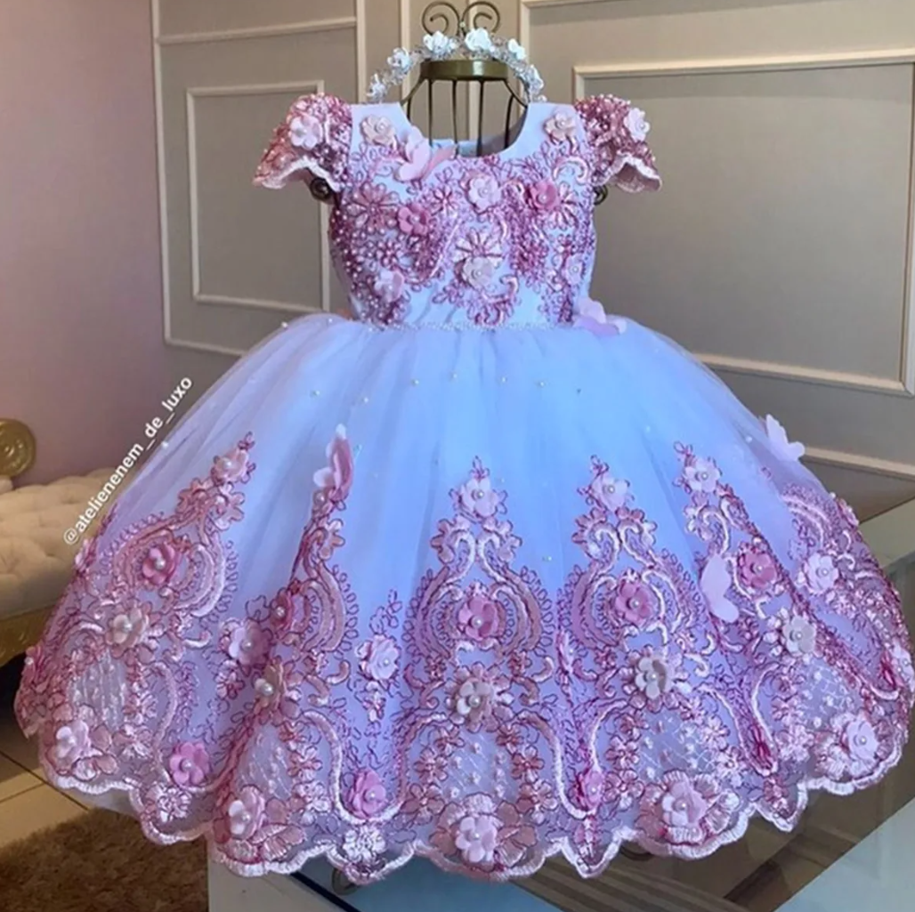 Flower Grl Prncess Tulle Dress Party Pageant Weddng Brdesmad Prom