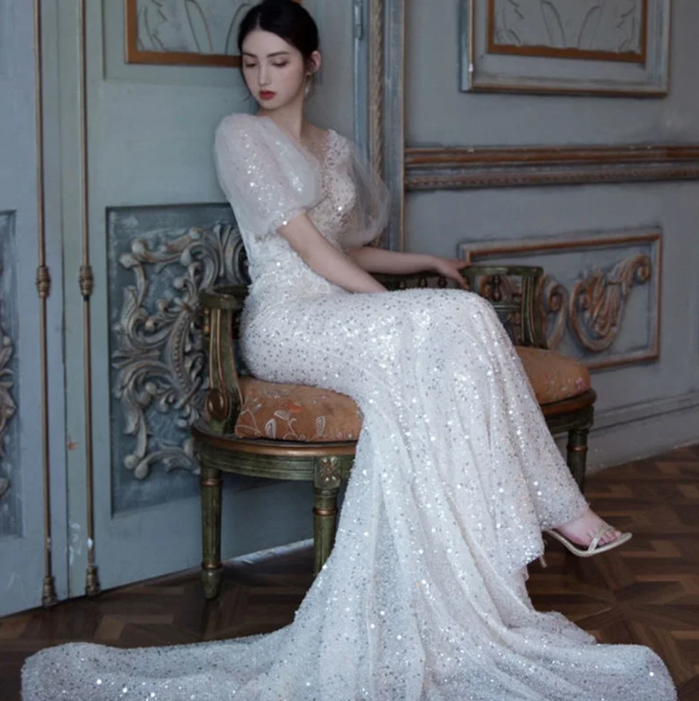 Mermaid Wedding Dress with Beaded Details for a Sparkling Bridal Look main image 0