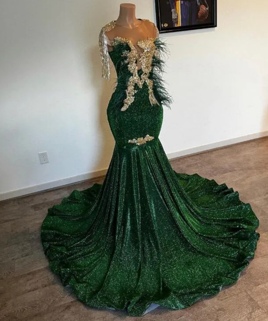 green crystal dress Miss Circle Women Fatima Green Crystal Sleeveless Corset Mermaid Maxi Dress main image 0