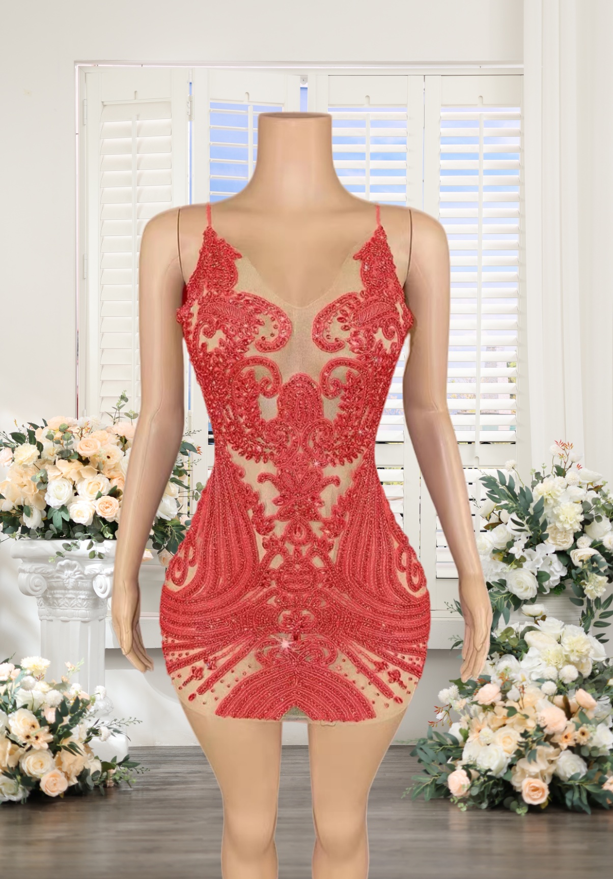 open lace back dress 2025 Homecoming Dress Sparkling Plunging V Neck Mini Sequin Backless Cocktail Party COCOMELODY CS0984, Olive Green