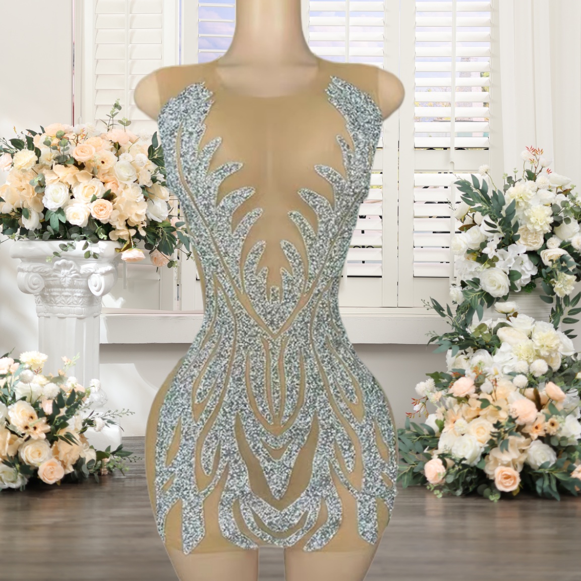 green emerald velvet dress Short Glitter A-Line Homecoming Dress with Ruffles– PromGirl main image 0