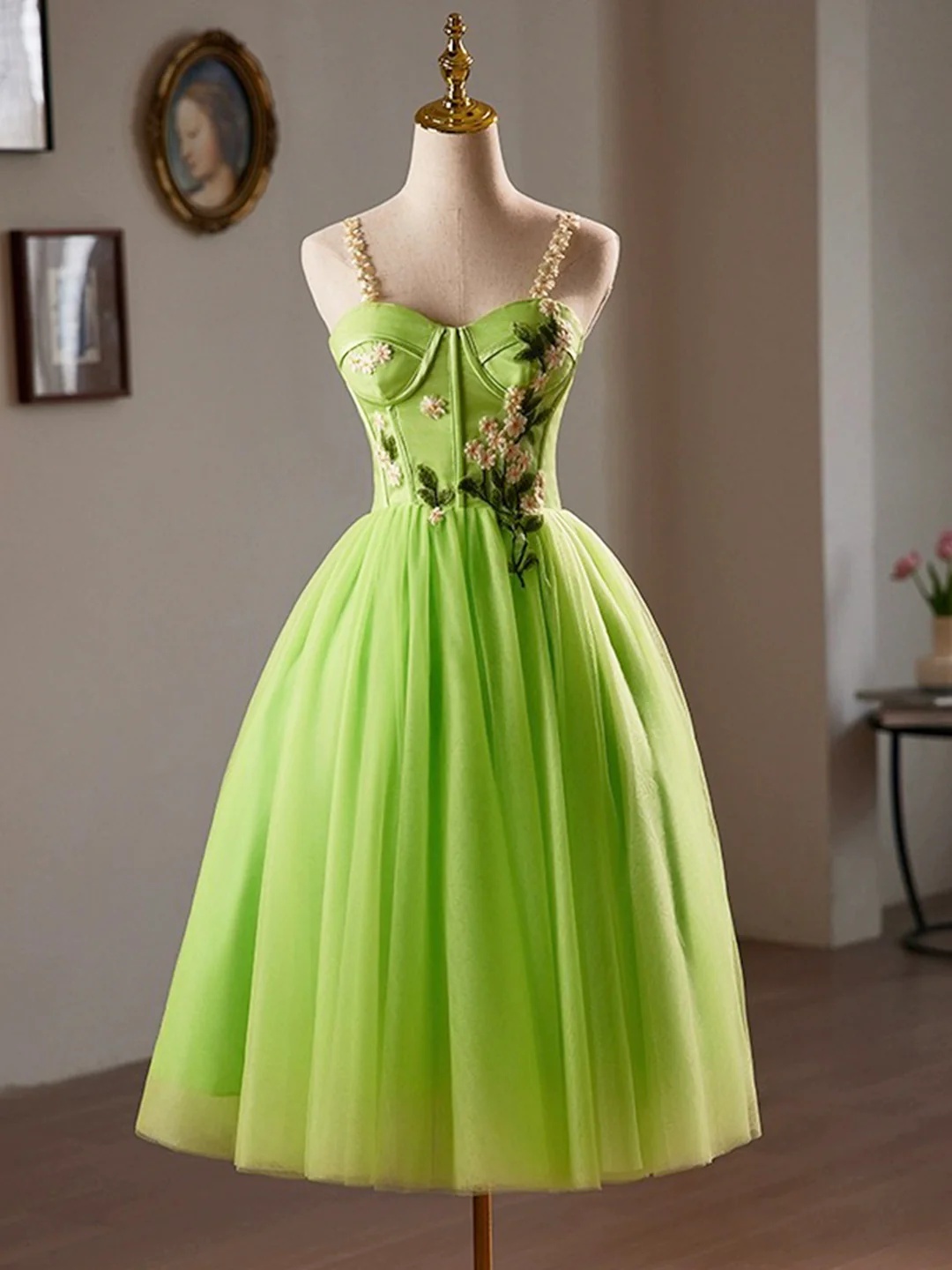 green emerald velvet dress Green Ruched High-Low Sheath Dress with Feather Trim