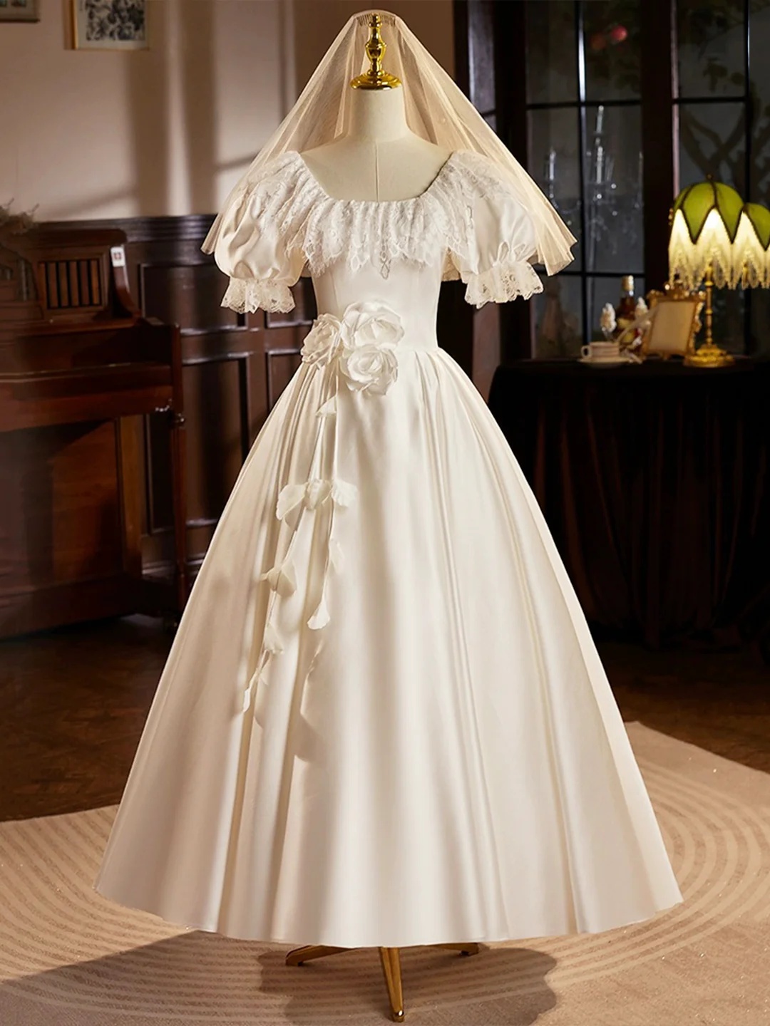 Online Vintage White Prom Dance Gala Brides Dress-6P