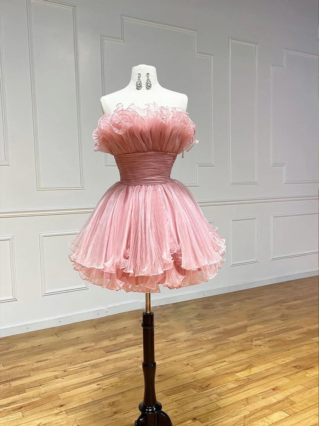 open lace back dress Hot Pink Sequin Homecoming Dress With Pockets Graduation Dresses SD146 –  Viniodress main image 0