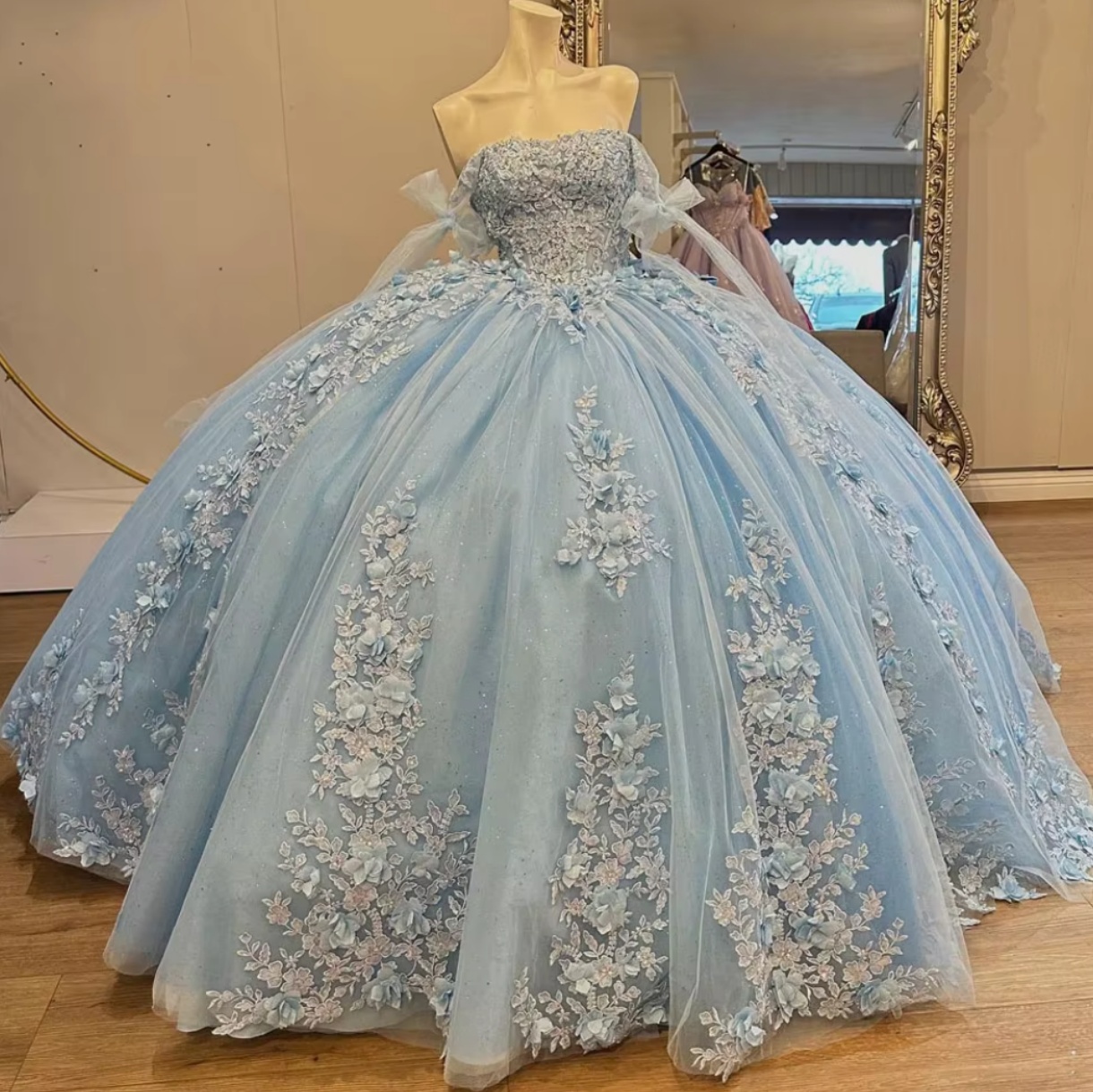 Blue Quinceanera Dresses Light Blue And Dark Blue Dress Glittering