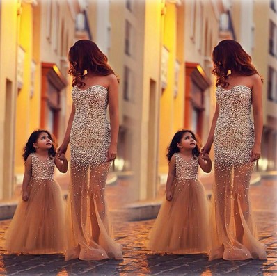 mother and daughter matching formal dresses