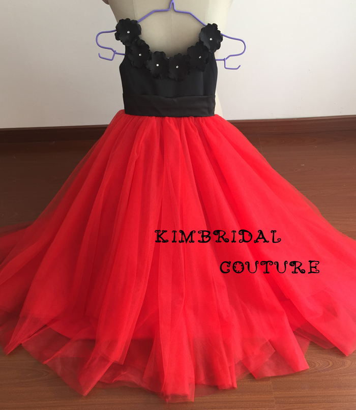 red and black little girl dresses