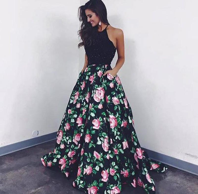 printed prom dresses