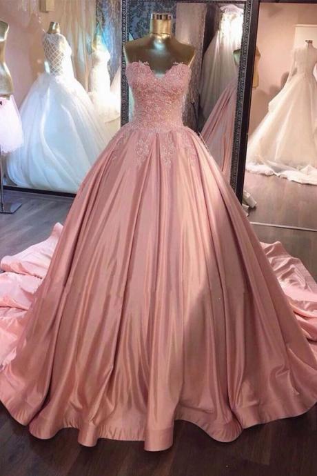 Satin Prom Dresses, Pink Prom Dresses, Lace Prom Dresses, Satin Evening Dresses, Beaded Prom Dresses, Ball Gown Prom Dresses, Puffy Evening