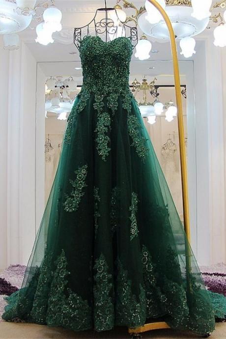 Lace Prom Dresses, Green Prom Dresses, Lace Prom Dresses, Beaded Prom Dresses, Crystal Prom Dresses, Arabic Evening Dresses, Lace Evening Gowns,