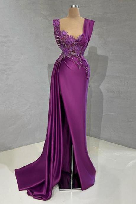 Purple Prom Dresses, Red Evening Dress, Lace Evening Dresses, Satin Evening Dresses, Mermaid Evening Gowns, Custom Make Prom Dresses, 2022