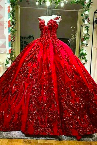 ball gown prom dresses, red prom dresses, sparkly evening dresses, new arrival evening dresses, custom make prom dresses, 2022 lace evening gowns, shinning formal dresses, cheap evening gowns, puffy prom dresses
