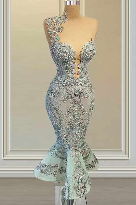 Mermaid Prom Dresses, Lace Evening Dresses, Beaded Evening Dresses, Custom Make Evening Dresses, Evening Gowns, Fashion Party Dresses, Mermaid