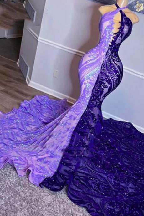 Purple Prom Dresses, 2022 Evening Dresses, Mermaid Evening Dresses, Formal Party Dresses, Lace Evening Gowns, Custom Make Party Dresses, Fashion