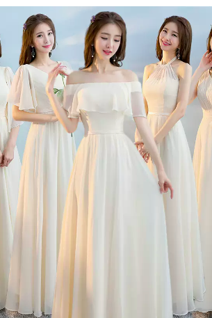 ivory bridesmaid dresses chiffon floor length long bridesmaid gowns wedding party dresses 2022 evening prom dresses