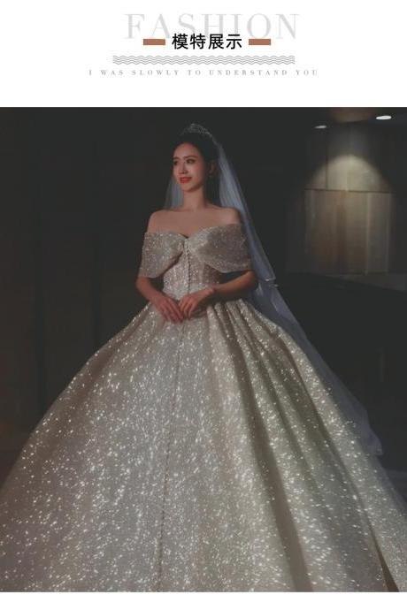 sparkly wedding dresses off the shoulder v neck sparkly ball gown long bridal dresses vestidos de noiva shinning wedding gowns