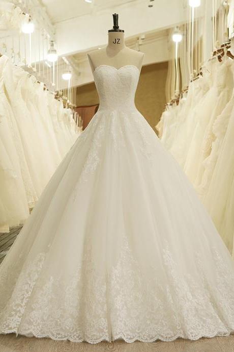 Charming Sweetheart Applique Lace Vintage Bridal Wedding Dress Princess Wedding Dresses Bridal Gown Vestidos De Noivas