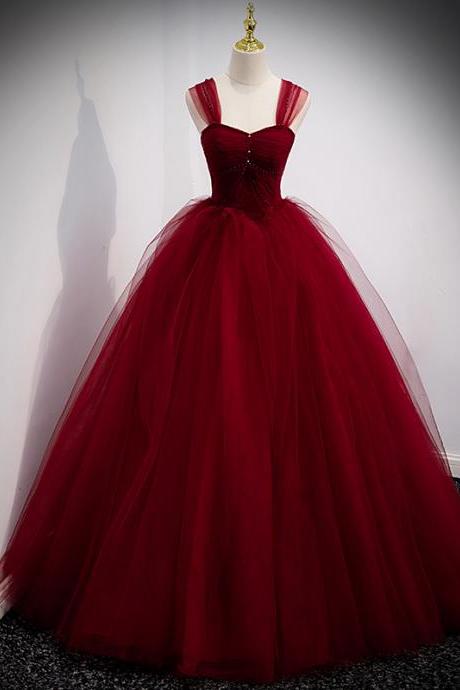 Burgundy Prom Dresses Off Shoulder Sweetheart Neck 2022 Evening Dress Women Backless Formal Party Black Tulle Ball Gown
