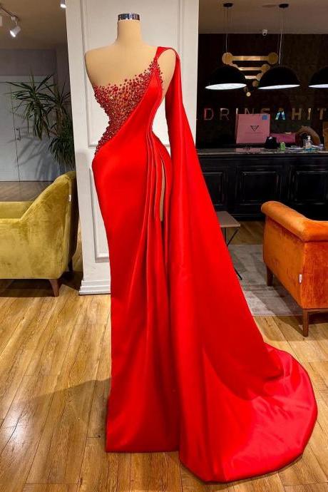 Red Prom Dresses, Mermaid Evening Dresses, 2022 Prom Dresses, Evening Dresses, Sexy Formal Dresses, 2022 Evening Gowns, Custom Make Evening