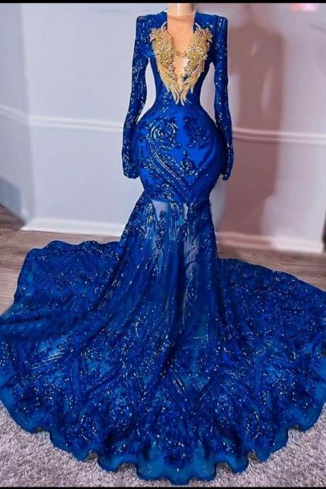 Lace Prom Dresses, Beadded Prom Dresses, Royal Blue Prom Dresses, Fashion Evening Dresses, Party Dresses, Custom Make Evening Gowns, Prom
