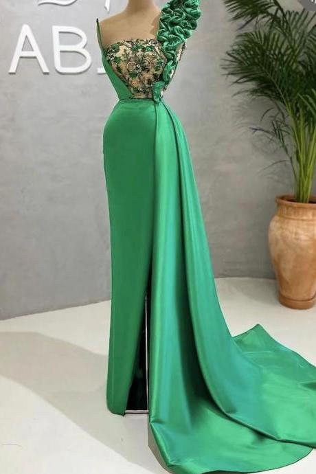 Green Prom Dresses, Lace Prom Dresses, Mermaid Evening Dresses, Fashion Evening Dresses, Green Party Dresses, Evening Dresses, Satin Evening
