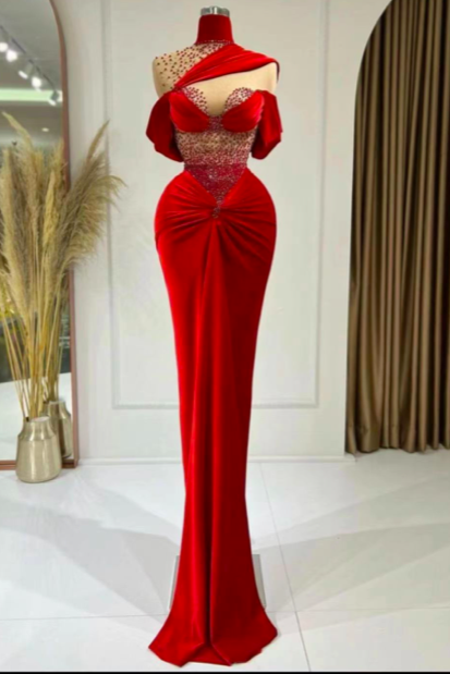 Red Prom Dresses, Mermaid Prom Dresses, Evening Dresses, Custom Make Formal Dresses, Arabic Evening Gowns, Sexy Evening Dress, Evening Gowns,