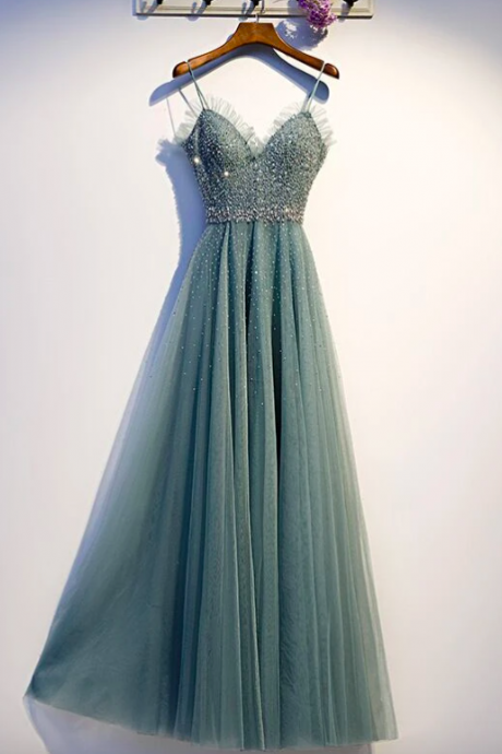 Sage Green Prom Dresses 2023 Beaded Vestidos De Gala Sexy Sweetheart A-line Lacing Back For Evening Party