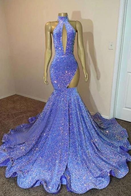 Blue Prom Dresses, 2023 Prom Dresses, Custom Make Prom Dresses, Sequins Prom Dresses, Evening Gowns, Evening Dresses, Sequins Evening Dresses,
