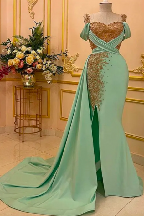 2024 Plus Size Arabic Aso Ebi Lace Beaded Mermaid Prom Dresses Spaghetti Satin Evening Formal Party Second Reception Bridesmaid Gowns Dress