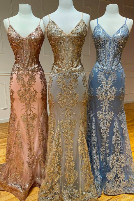 Prom Dresses For Black Girl 2024 Long Evening Dresses Spaghetti Strap Lace Sequin Formal Occasion Dresses Glitter Dress