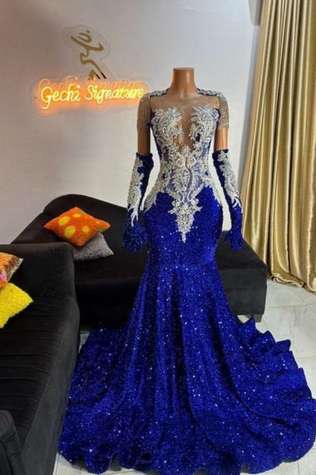 sachin and babi light blue dress Royal Blue Dinner Gowns main image 1