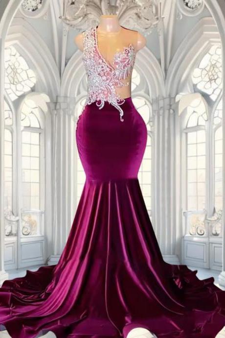 Charming Silver Sequins Mermaid Evening Dress For Black Girls Y4168