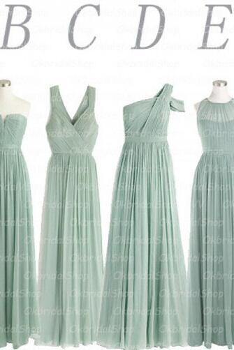 Sage Green Bridesmaid Dresses, Mismatched Bridesmaid Dresses, Long Bridesmaid Dresses, Chiffon Bridesmaid Dresses, Wedding Guest Dresses, A Line Bridesmaid Dresses, Bridesmaid Dresses 2017