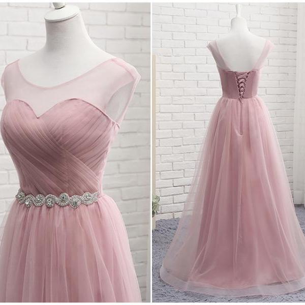 Pink Bridesmaid Dreses, Pleats Bridesmaid Dresses, A Line Bridesmaid ...