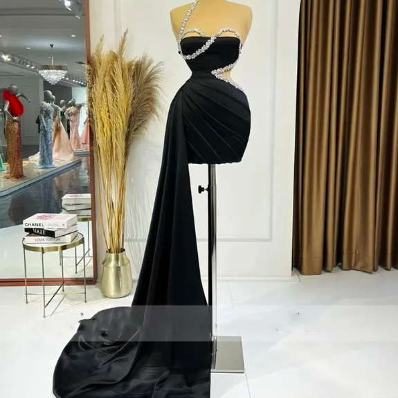 Blue Diamond Sexy Sheer Short Prom Dresses Black Girls Birthday Party Dresses Beaded African Mini Cocktail Dresses Homecoming