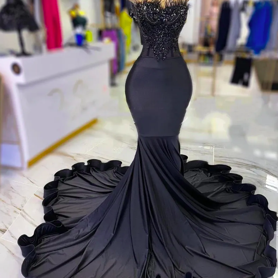 Black mermaid hot sale ball gown