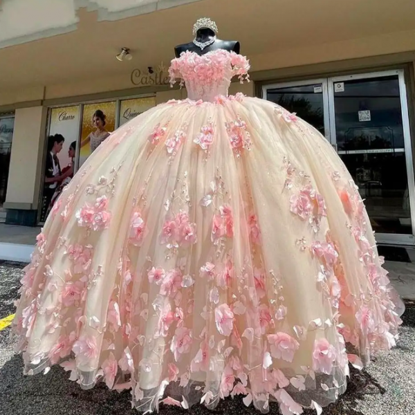 Elegant Pink Ball Gown Quinceanera Dresses Dress Cape and Short Dress Vestidos De 15 Años prom dress