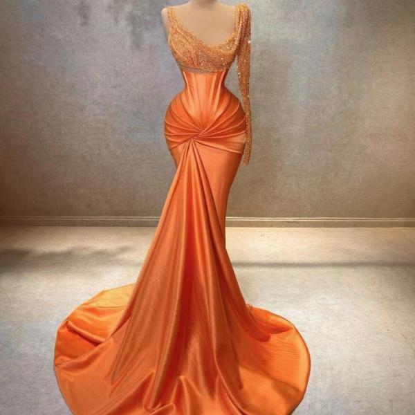 BITALY Sparkly Sequined Mermaid Prom Dress 2024 - Spaghetti Straps, Backless, With Slit