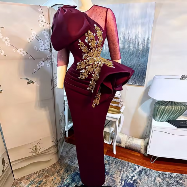Trumpet Mermaid Beading Dark Green Prom Dress With Gloves